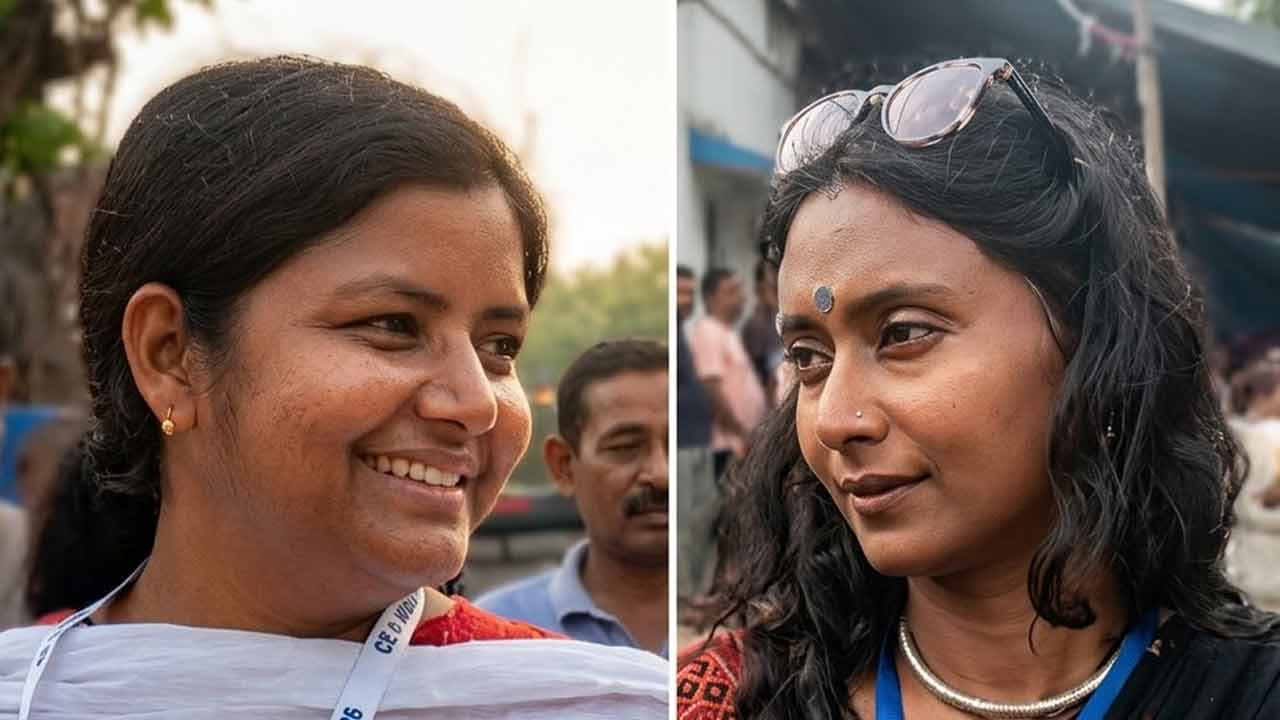 Minakshi Mukherjee and Dipsita Dhar toured various booths throughout the day on Wednesday