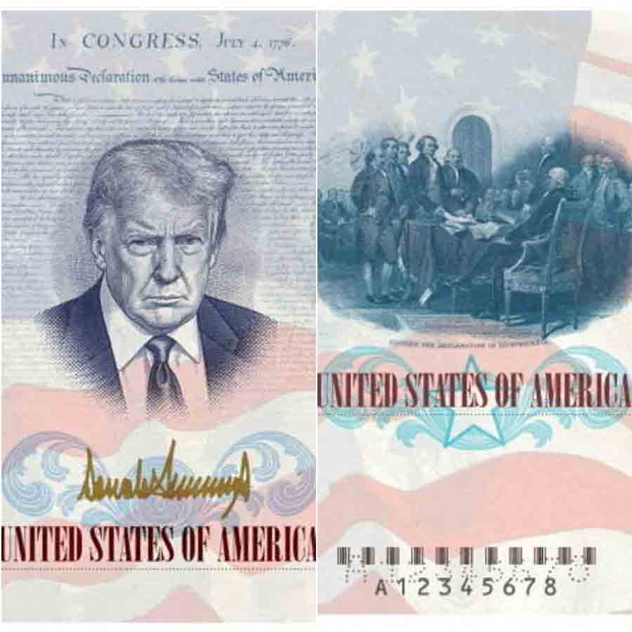 Donald Trump put his picture in US Patriot Passport dgtl