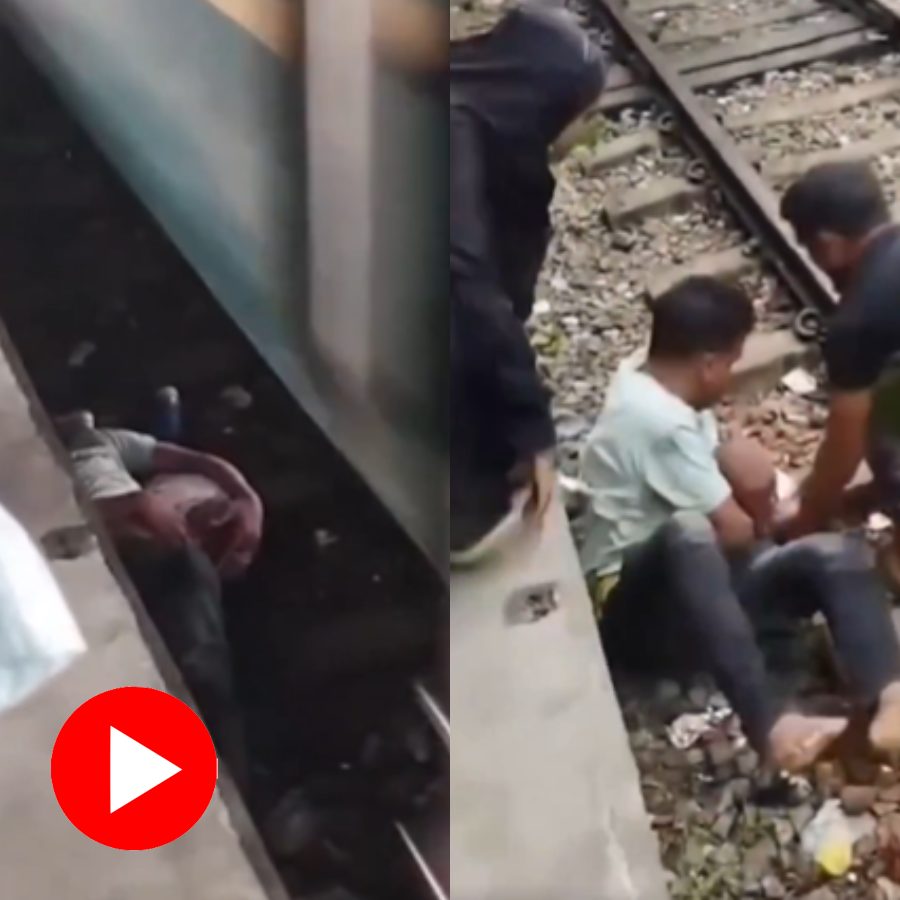 Video shows father saves little son from train accident in Bangladesh