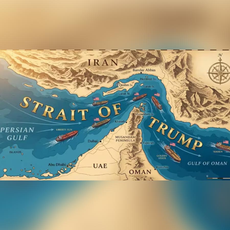 এ বার হরমুজ় প্রণালীর (স্ট্রেট অফ হরমুজ়) নাম বদলে দিলেন মার্কিন প্রেসিডেন্ট ডোনাল্ড ট্রাম্প।