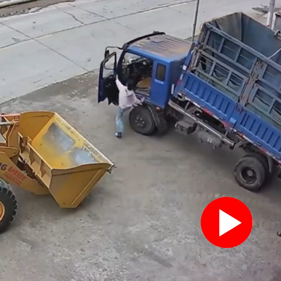 Video shows woman jumps inside moving truck and stops it