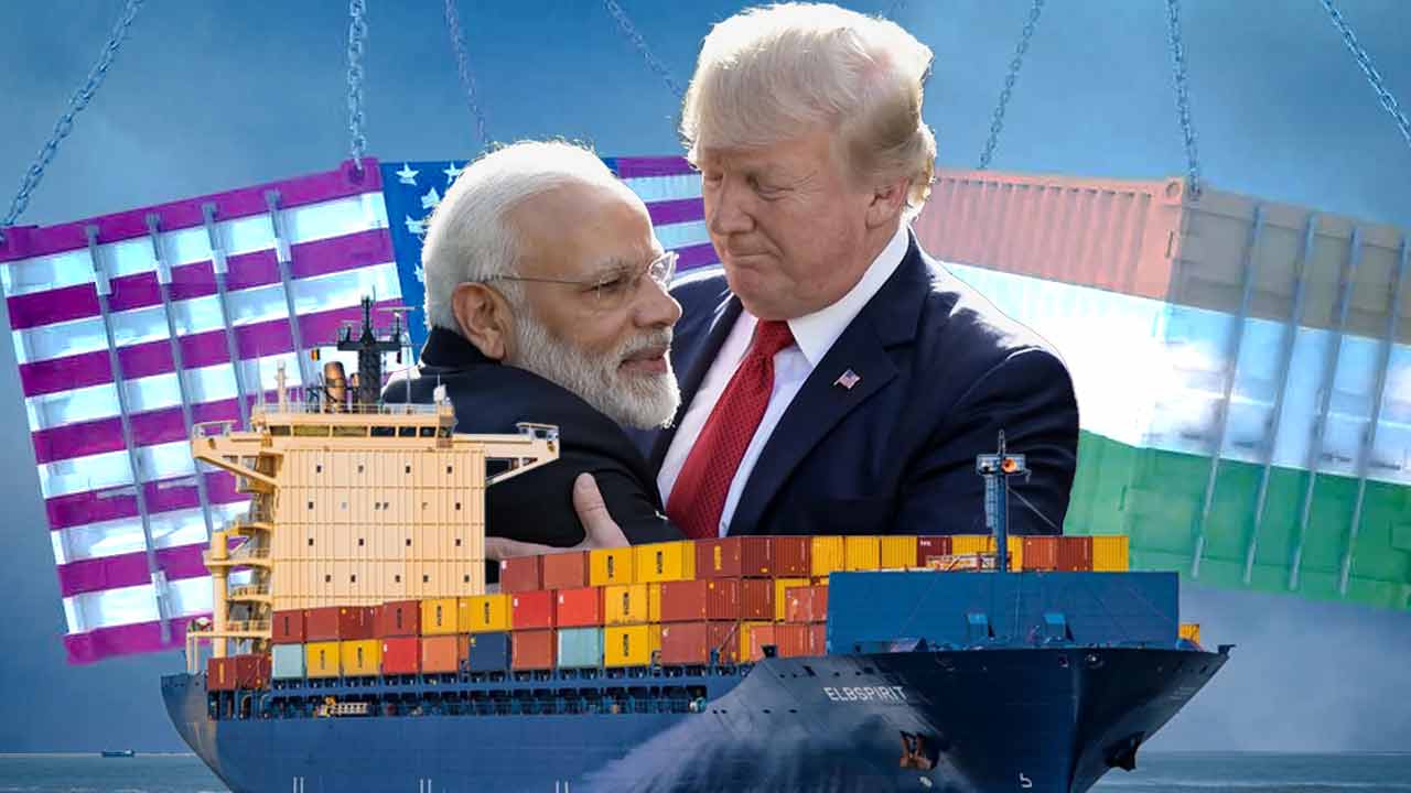 ভারতের প্রধানমন্ত্রী নরেন্দ্র মোদীর সঙ্গে আমেরিকার প্রেসিডেন্ট ডোনাল্ড ট্রাম্প।