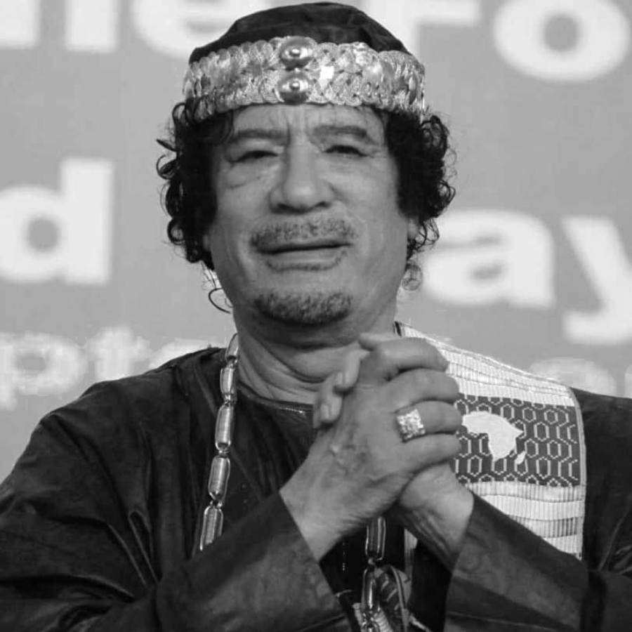 লিবিয়ার প্রাক্তন শাসক মুয়াম্মর গদ্দাফি। মঙ্গলবার দুপুরে তাঁর পুত্রকে হত্যা করেন বন্দুকধারীরা।