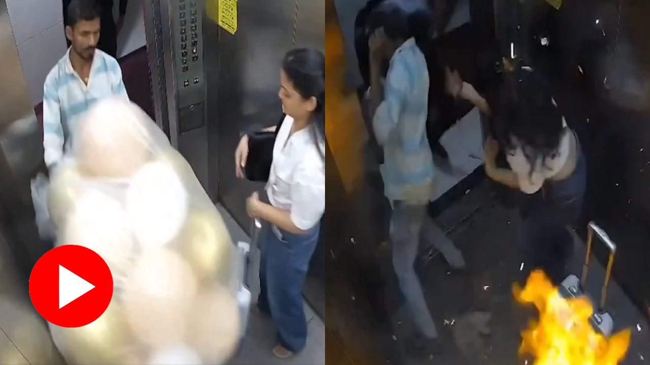 Video shows gas balloons explode inside Mumbai lift