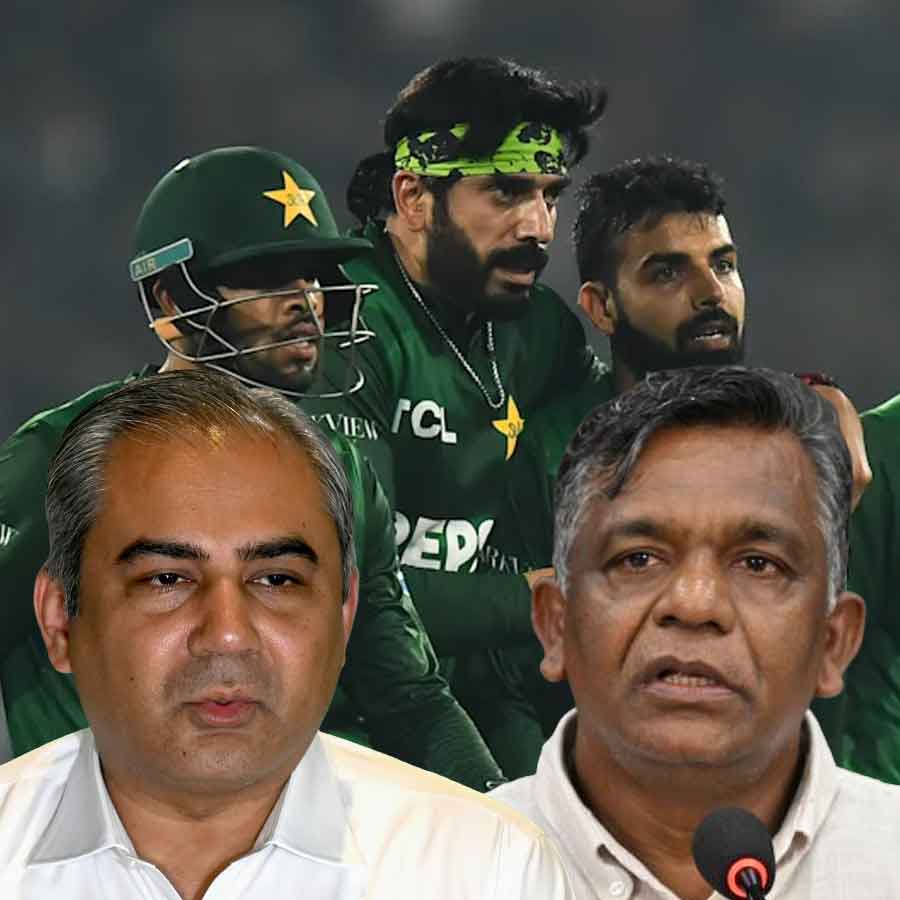 PCB chairman Mohsin Naqvi and BCB chairman Aminul Islam Bulbul