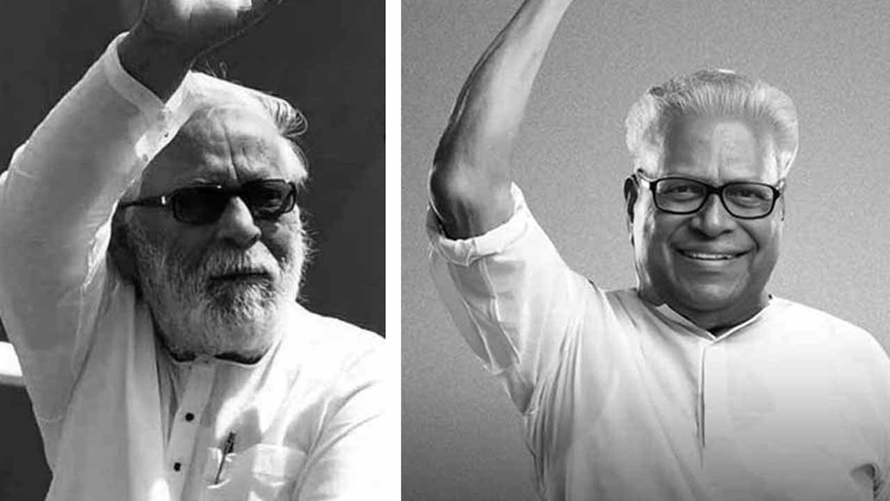(বাঁ দিকে) বুদ্ধদেব ভট্টাচার্য এবং ভিএস অচ্যুতানন্দন (ডান দিকে)।