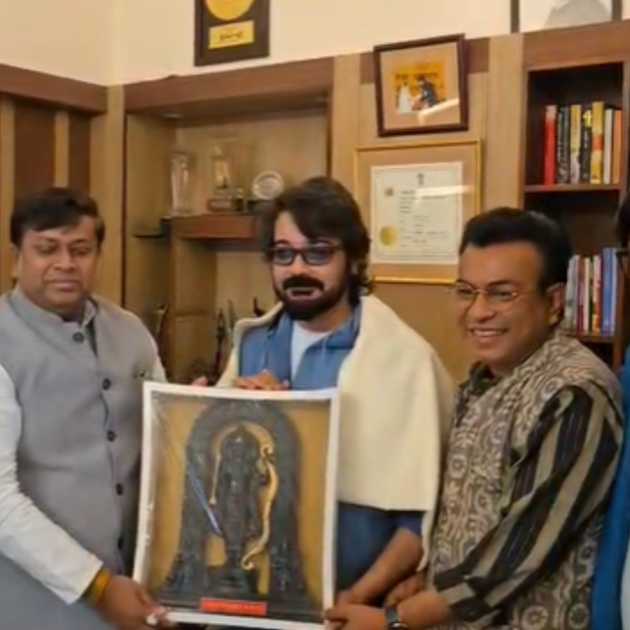 BJP MP Sukanta Majumdar gone to Prosenjit Chatterjee’s house to felicitate actor for his Padmashree Award dgtl