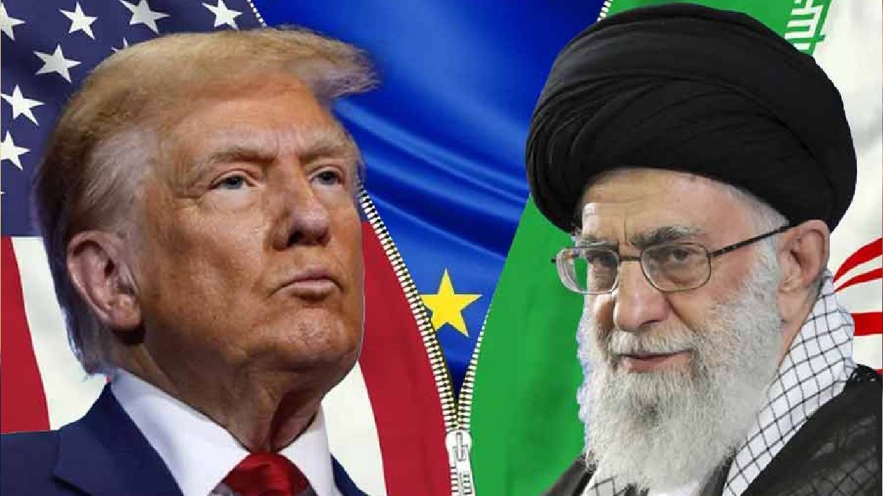 (বাঁ দিকে) আমেরিকার প্রেসিডেন্ট ডোনাল্ড ট্রাম্প। ইরানের সর্বোচ্চ ধর্মীয় নেতা আয়াতোল্লা আলি খামেনেই (ডান দিকে)।