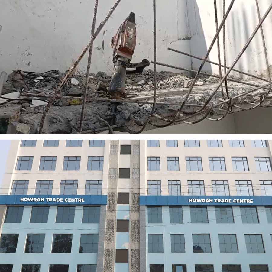 হাওড়া ট্রেড সেন্টারে নির্মাণকাজের সময় দুর্ঘটনা!