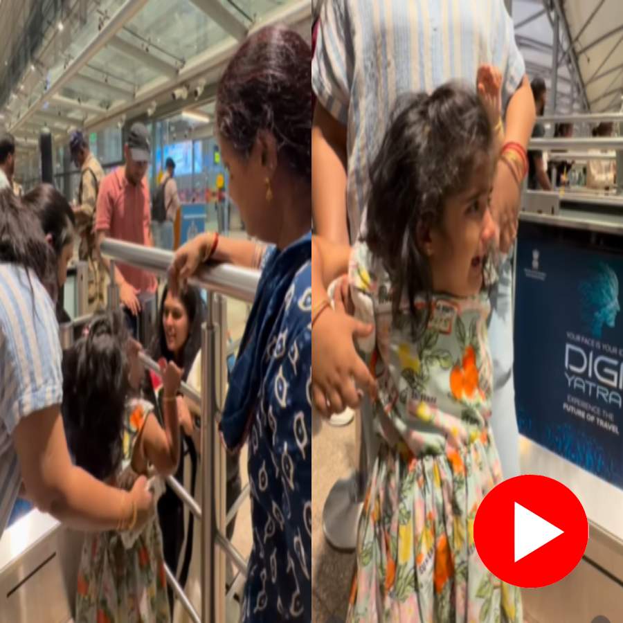 Video shows little daughter crying as mother leaving abroad for higher studies