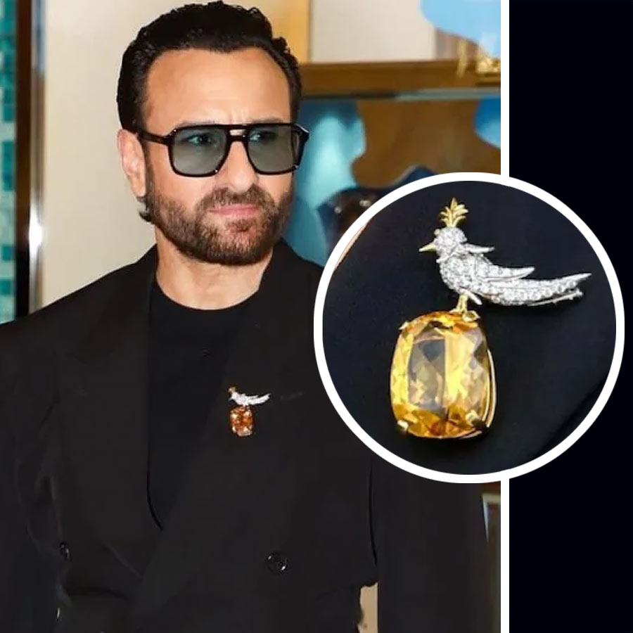 Saif Ali Khan wears Tiffany's super expensive Ruby-diamond Brooch for an event with wife Kareena Kapoor dgtl