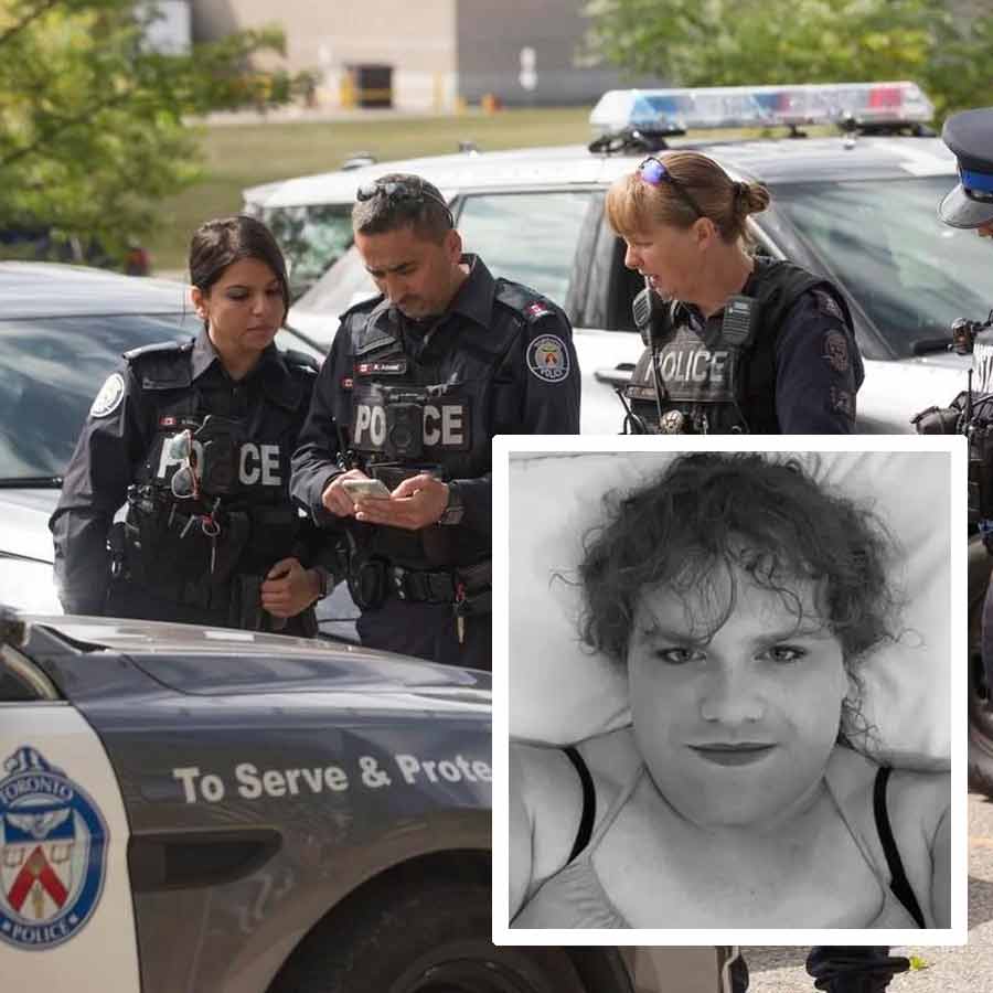 (বাঁ দিকে) কানাডার স্কুলে হামলাকারী জেসি। ঘটনাস্থলে পুলিশ (ডান দিকে)। ছবি: সংগৃহীত।