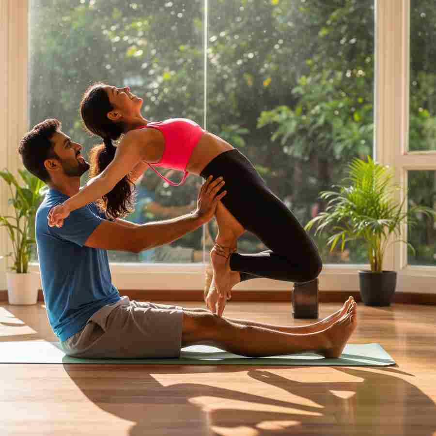 যুগল যোগাসনের উপকারিতা অনেক।