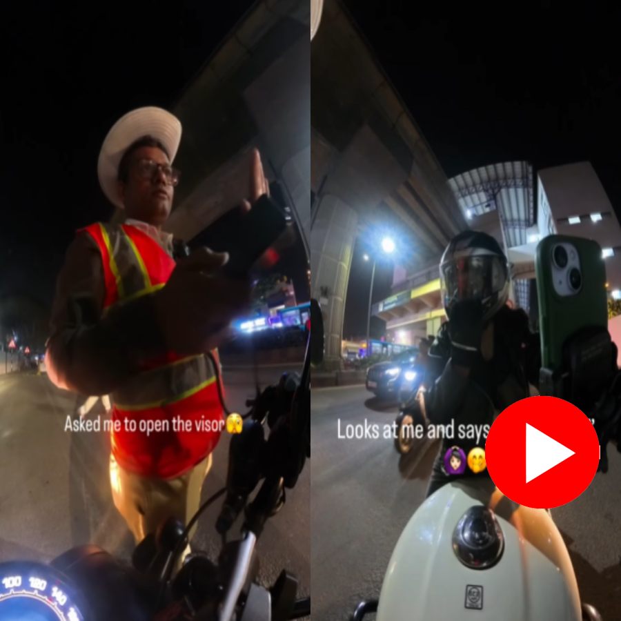 Video shows traffic police stops female Biker, what happened next shocks Netizens