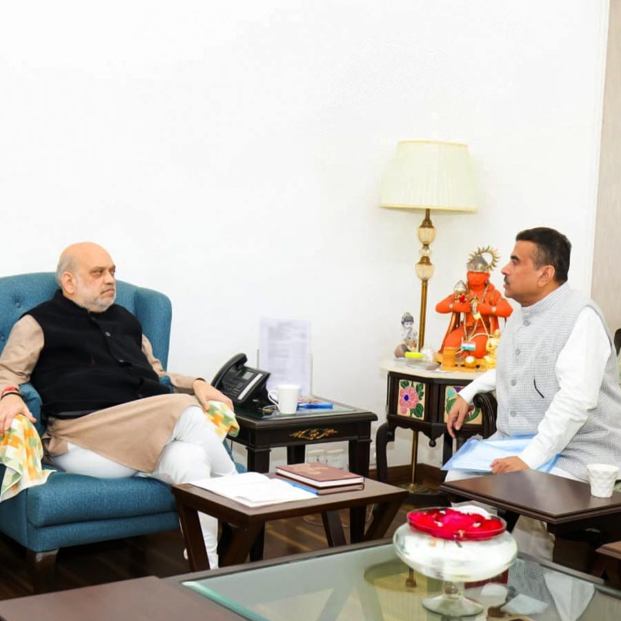BJP leader Amit Shah and Suvendu Adhikari meet to discuss candidates for Rajya Sabha elections in Delhi