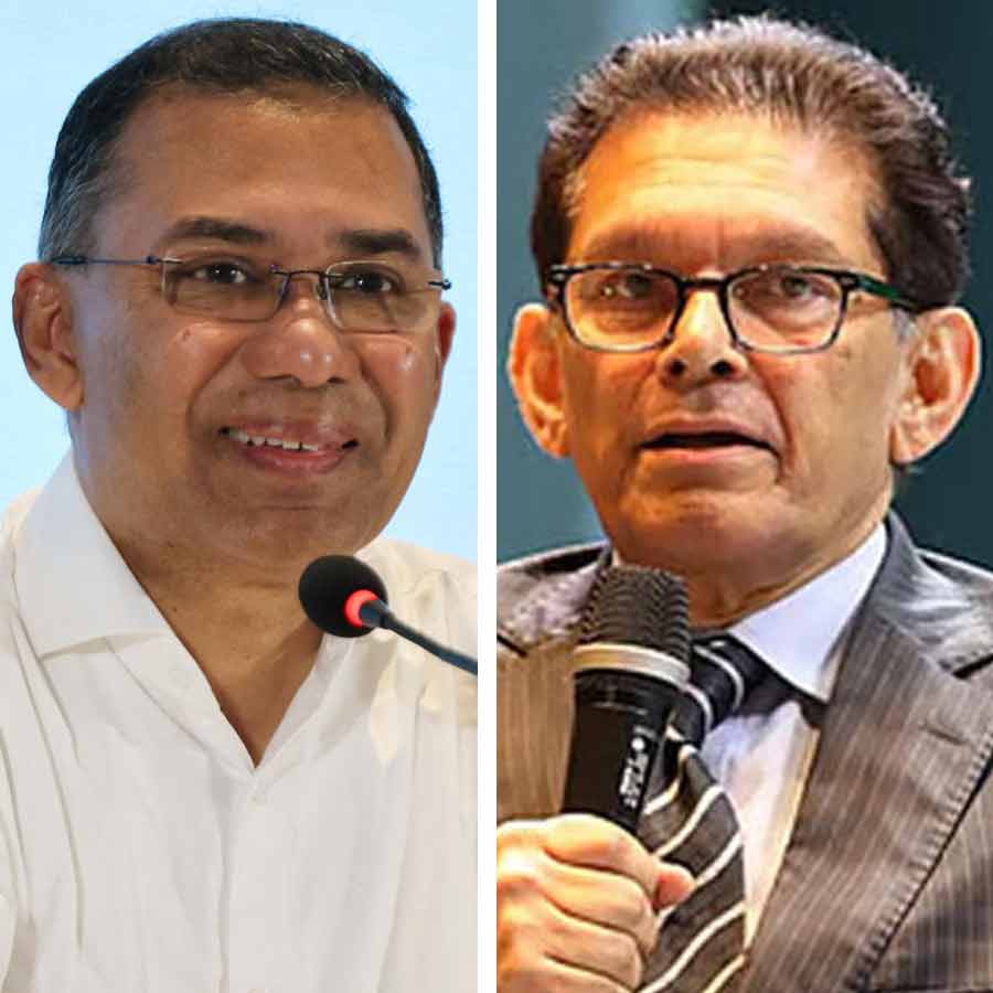 (বাঁ দিকে) তারেক রহমান এবং খলিলুর রহমান (ডান দিকে)।