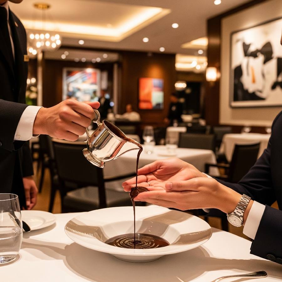 খাওয়ার আগে চকোলেটে মাখামাখি।