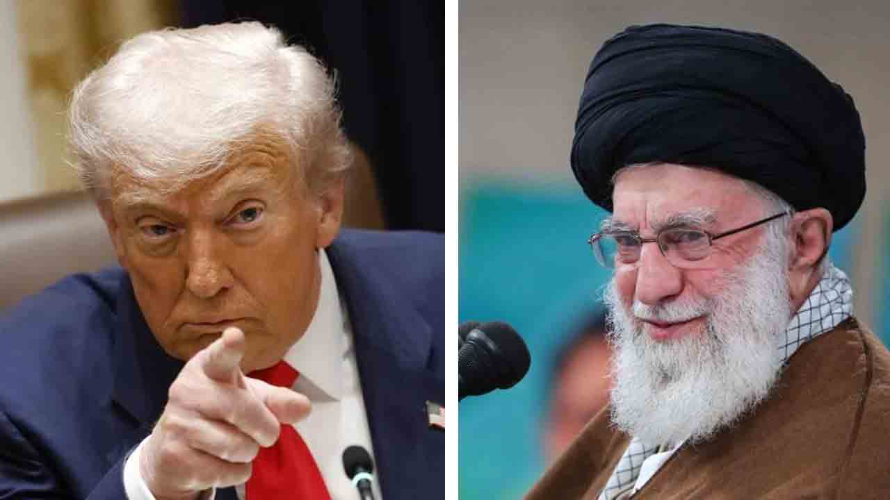(বাঁ দিকে) মার্কিন প্রেসিডেন্ট ডোনাল্ড ট্রাম্প এবং ইরানের সর্বোচ্চ ধর্মীয় নেতা আয়াতোল্লা আলি খামেনেই (ডান দিকে)।