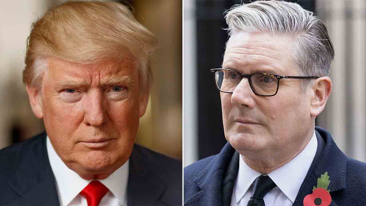 (বাঁ দিকে) ডোনাল্ড ট্রাম্প এবং কিয়ের স্টার্মার (ডান দিকে)।