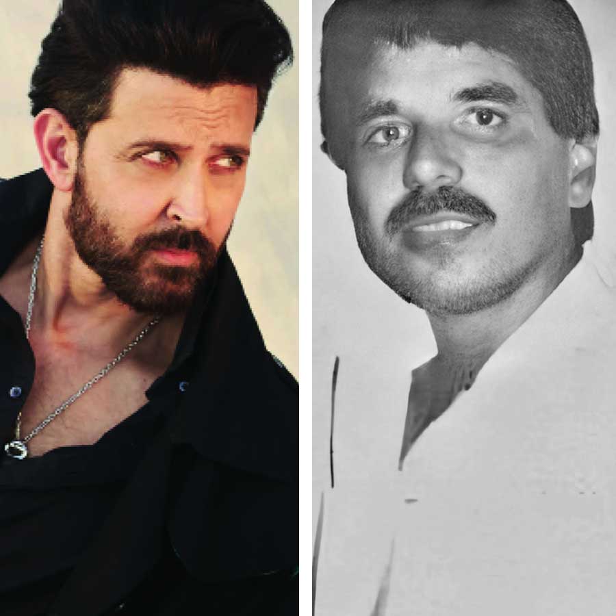 (বাঁ দিকে) হৃতিক রোশন, (ডান দিকে) এমএম বেগ।