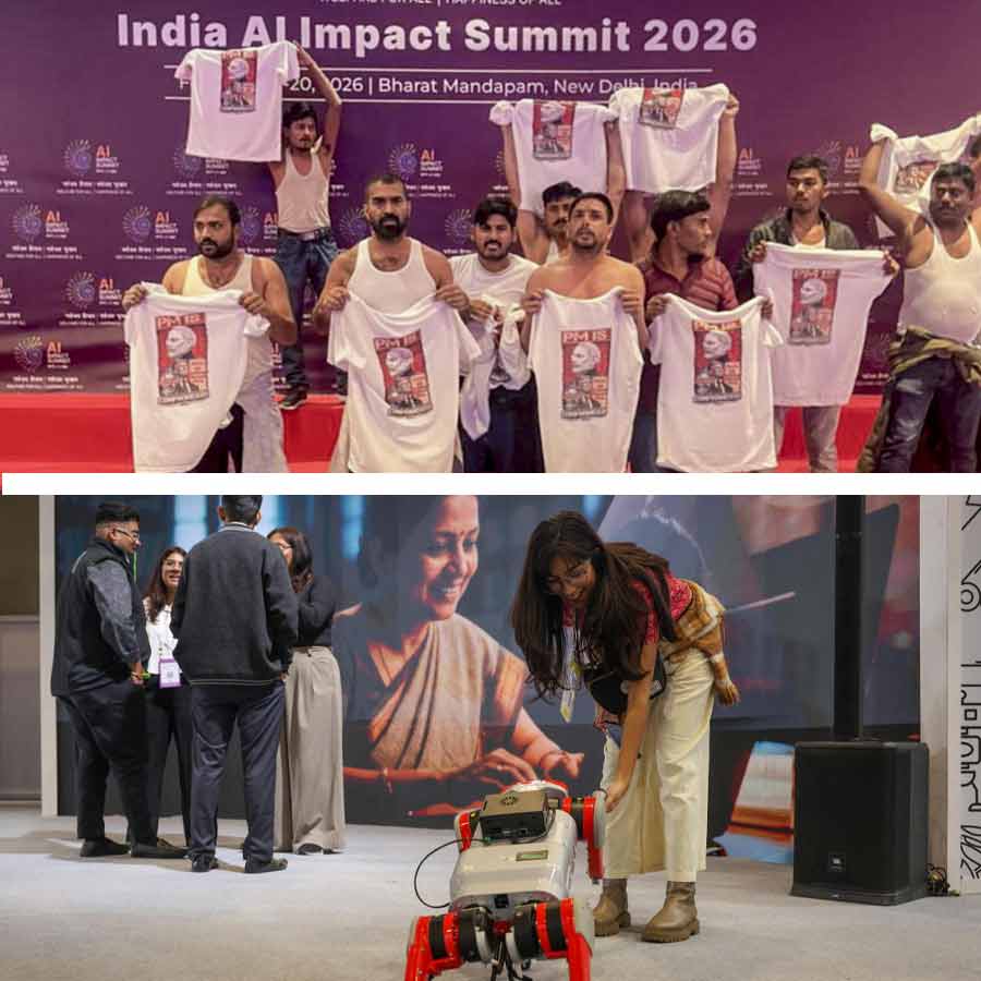 এআই সম্মেলনে কংগ্রেসের বিক্ষোভ।