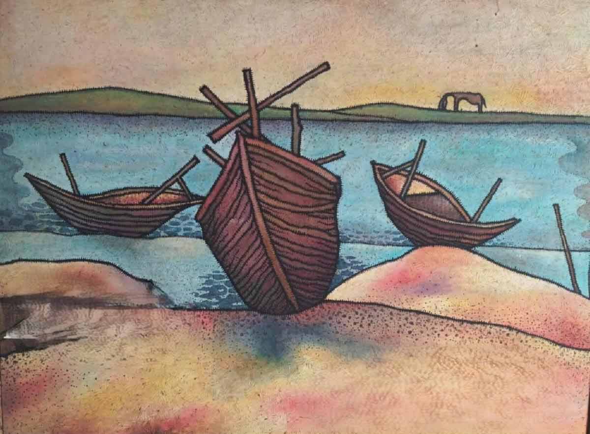 গভীরতর: নক্ষত্র গ্যালারিতে আয়োজিত শিল্প ও ভাস্কর্যের প্রদর্শনীর চিত্রকর্ম।