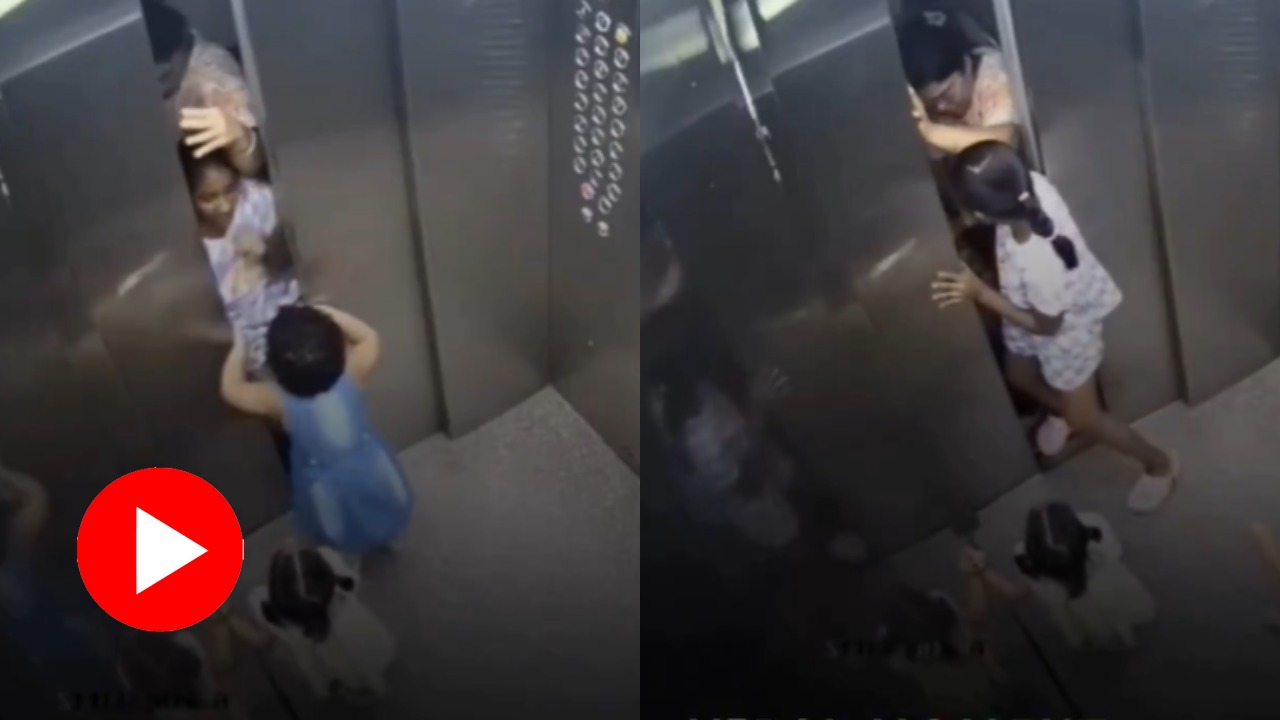 Video shows brave teenager saves two child who stuck in lift