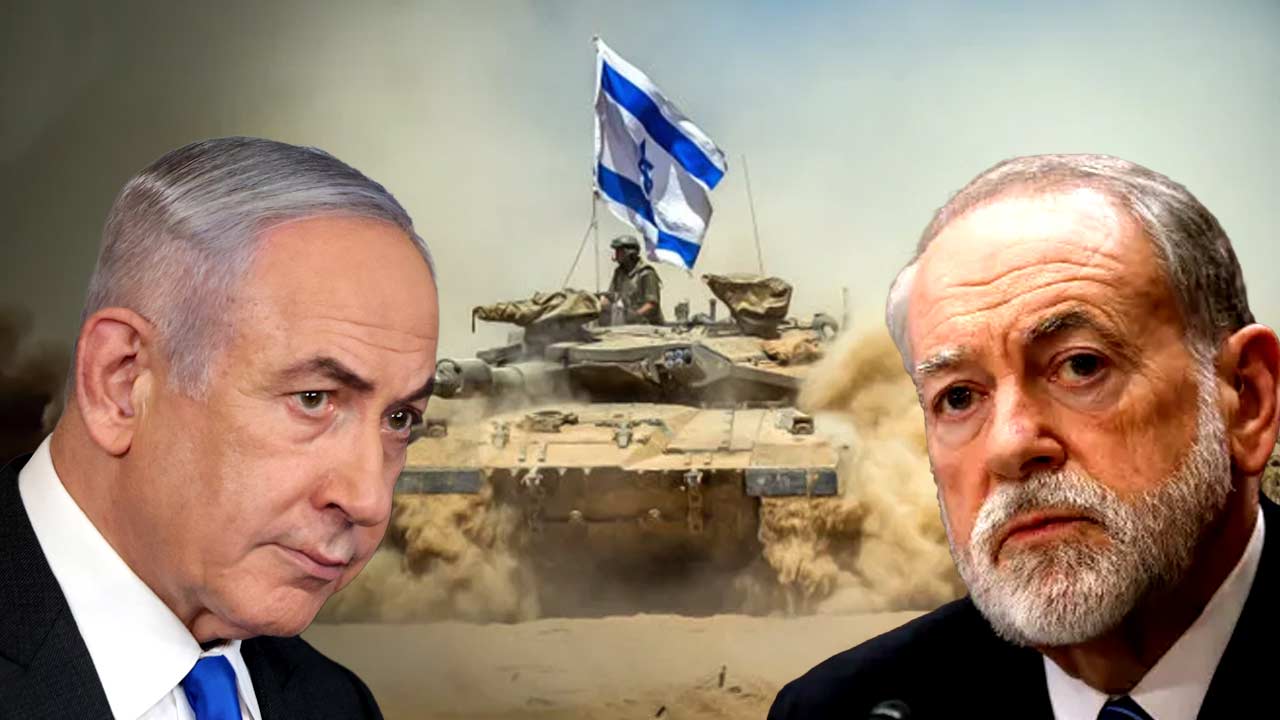 (বাঁ দিকে) ইজ়রায়েলের প্রধানমন্ত্রী বেঞ্জামিন নেতানিয়াহু এবং ইজ়রায়েলে নিযুক্ত মার্কিন রাষ্ট্রদূত মাইক হাকাবি (ডান দিকে)।