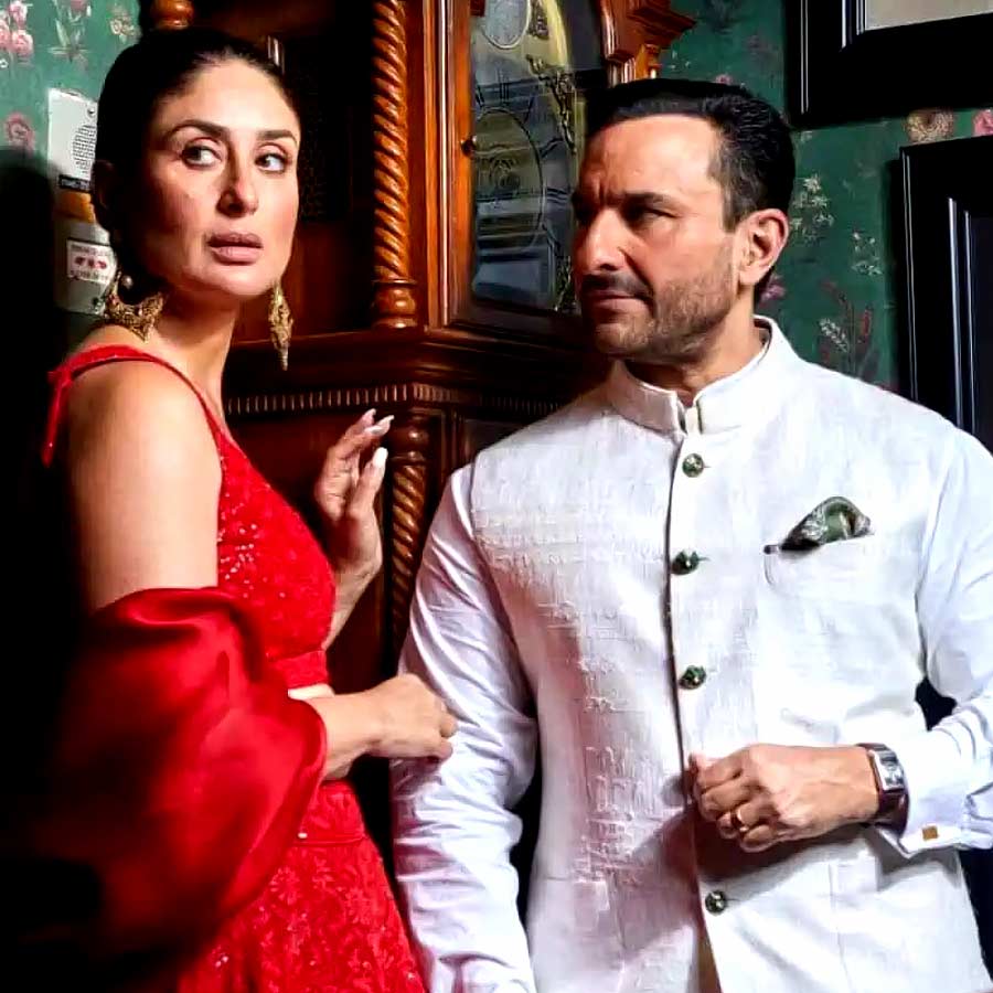 (বাঁ দিকে) করিনা কপূর, (ডান দিকে) সইফ আলি খান।