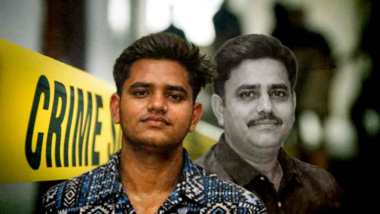 (বাঁ দিকে) অভিযুক্ত যুবক অক্ষত সিংহ। (ডান দিকে) অক্ষতের বাবা মানবেন্দ্র। ছবি: সংগৃহীত।