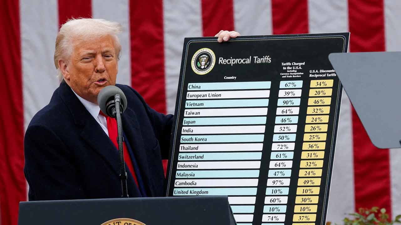 US trade deficit in goods widened to a record level of 1.24 trillion Dollar in 2025 amid tariff policy of Donald Trump