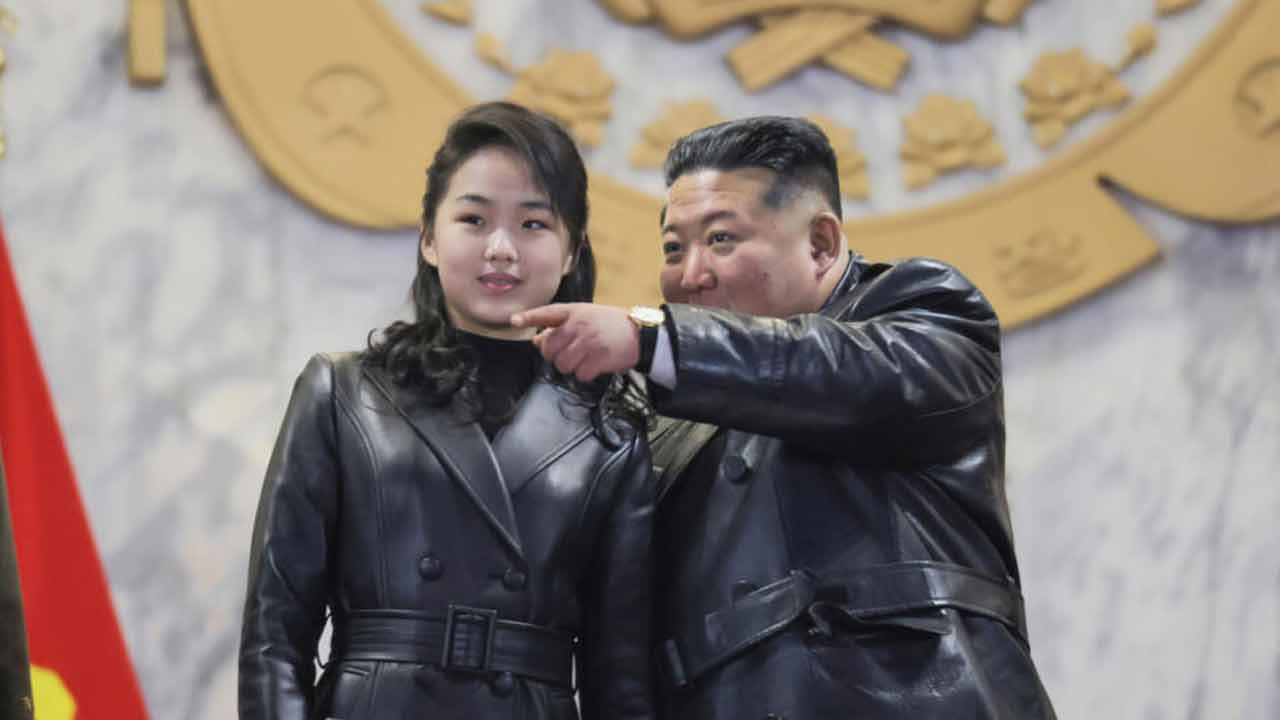 North Korea leader Kim Jung Un seen along with his daughter