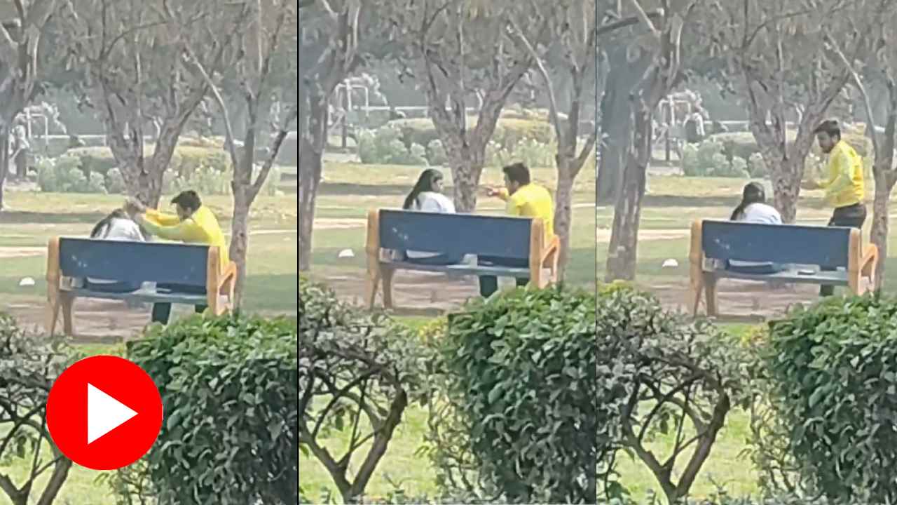 Video shows man does bizarre thing with girlfriend in park, Internet reacts