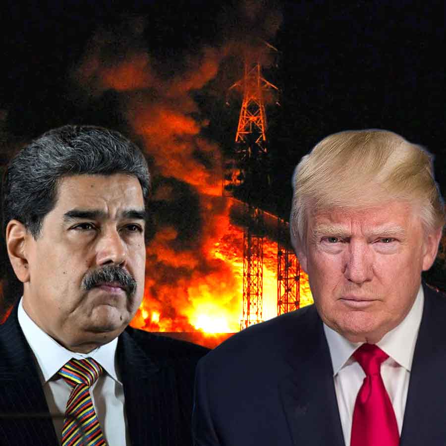 ভেনেজ়ুয়েলার প্রেসিডেন্ট নিকোলাস মাদুরো এবং মার্কিন প্রেসিডেন্ট ডোনাল্ড ট্রাম্প (ডান দিকে)।