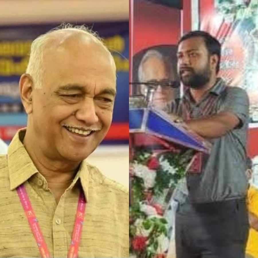 (বাঁ দিকে) নতুন সাধারণ সম্পাদক এলামারম করিম, বিশাখাপত্তনমে ১৮তম সর্বভারতীয় সম্মেলন থেকে নির্বাচিত সিটুর নতুন সর্বভারতীয় সভাপতি সুদীপ দত্ত (ডান দিকে)।)।