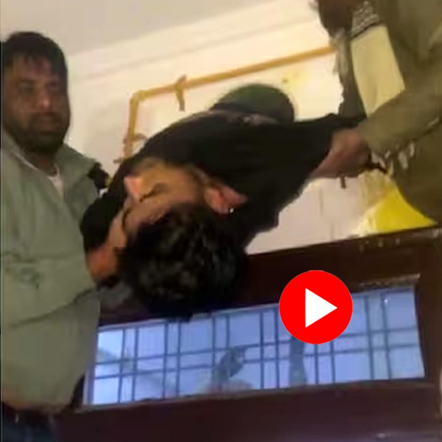 a man who allegedly broke into a house to steal ended up trapped