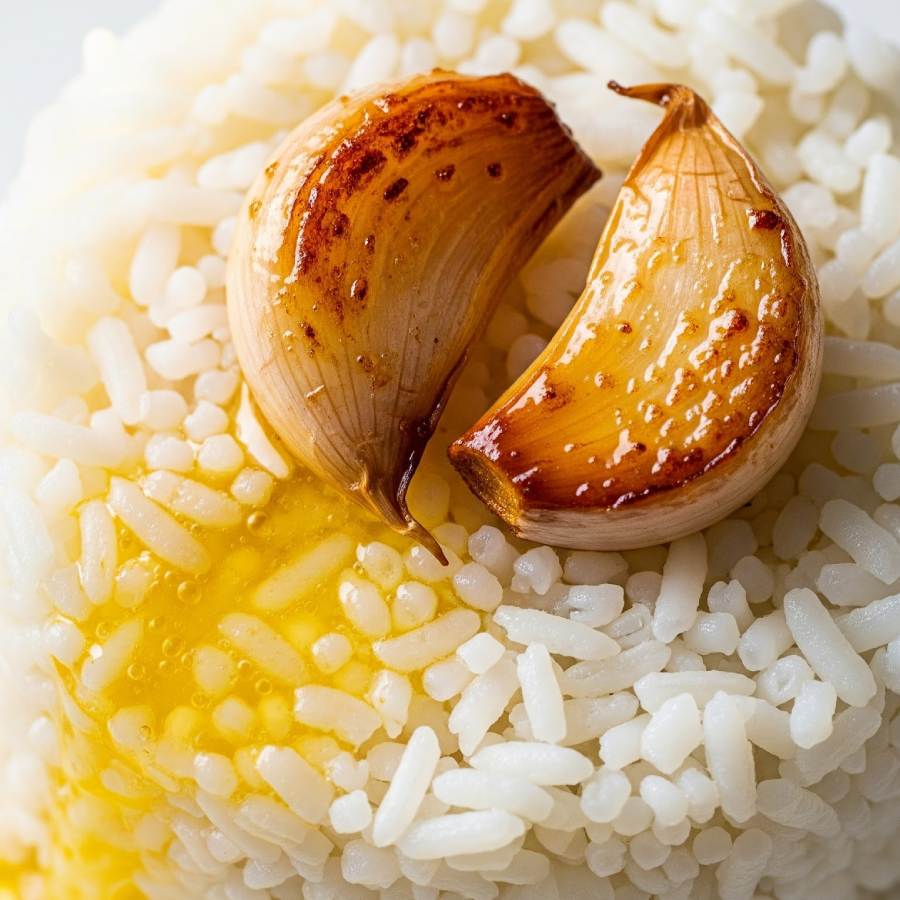 Ghee fried Garlic  daily with your rice can help you stay healthy in many ways dgtl