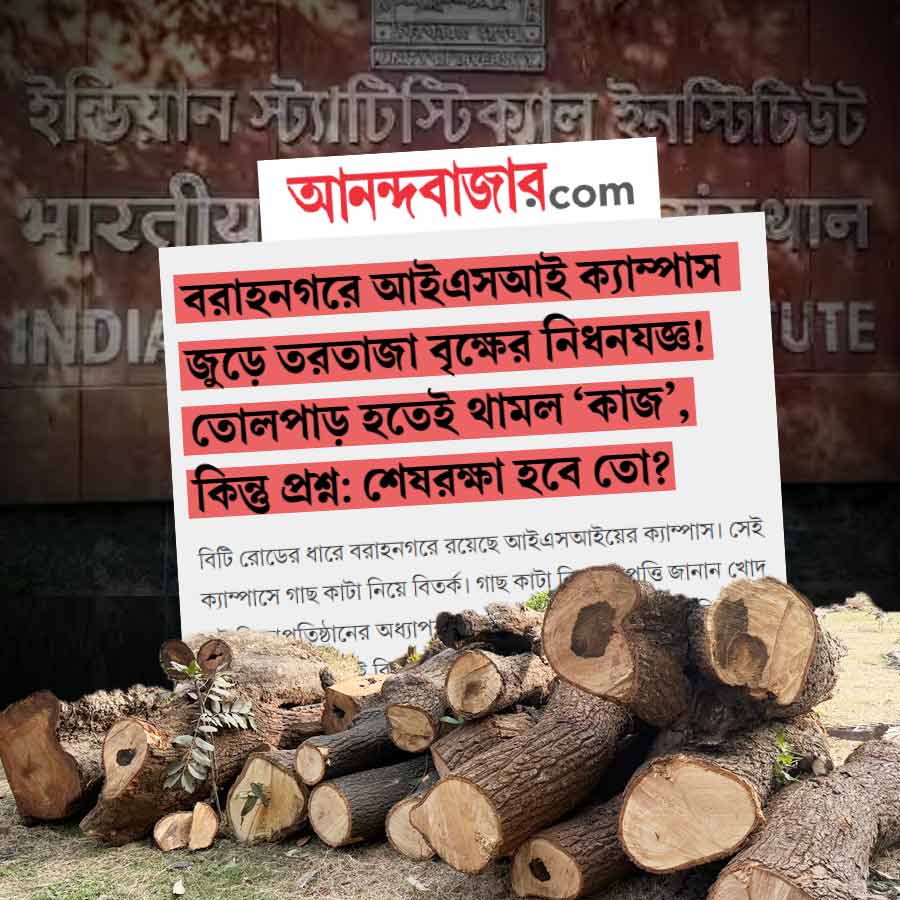 The state government has indicated strict action in the case of illegal felling of trees in ISI
