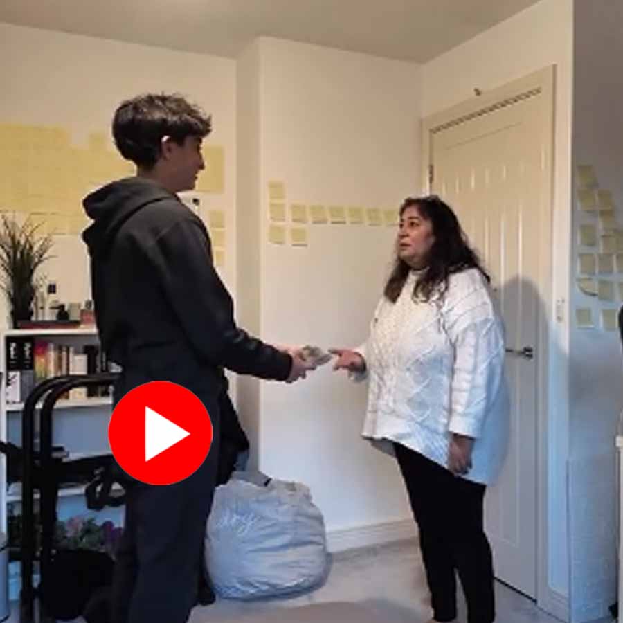 Video shows 17 year old son earn money to pay off mother 12 lakh loan in UK