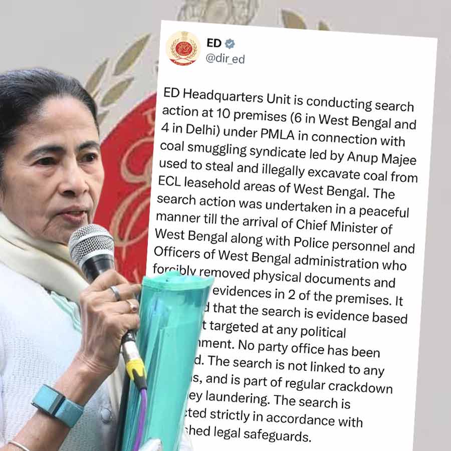 আইপ্যাক দফতরে মুখ্যমন্ত্রী মমতা বন্দ্যোপাধ্যায়ের অভিযানের পর বিবৃতি দিয়েছে ইডি।
