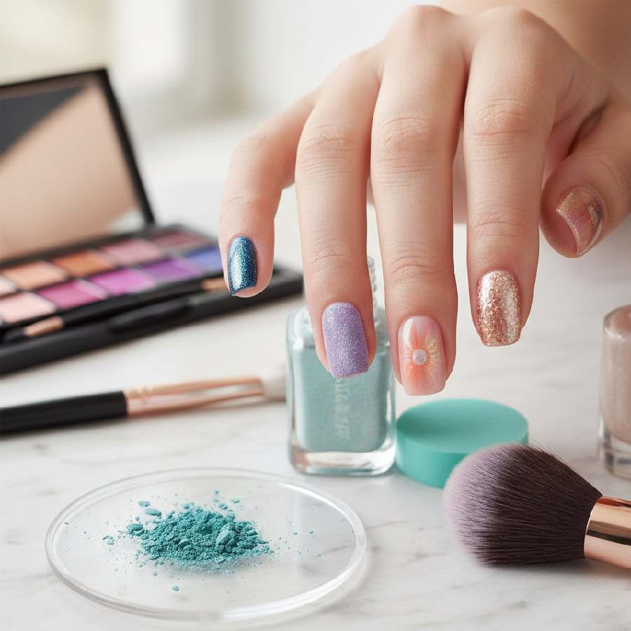 আইশ্যাডো দিয়ে নখসজ্জার উপায় শিখে নিন।