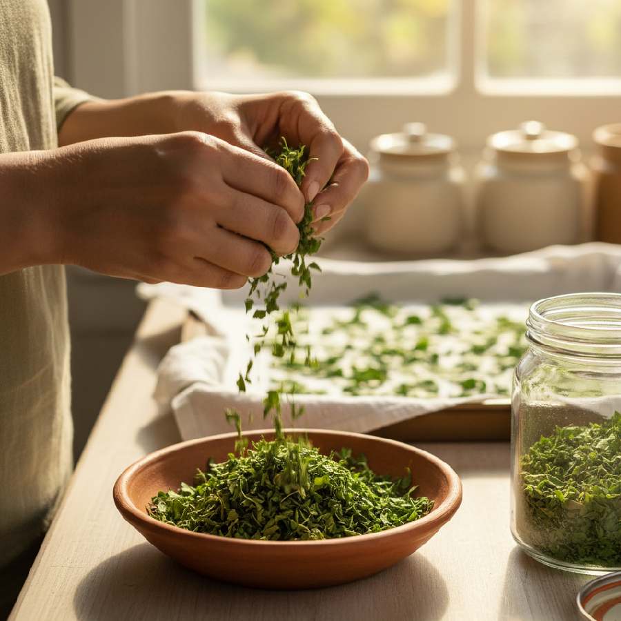 Convert Fresh Fenugreek to Dried Kasuri Methi Easily at Home dgtl