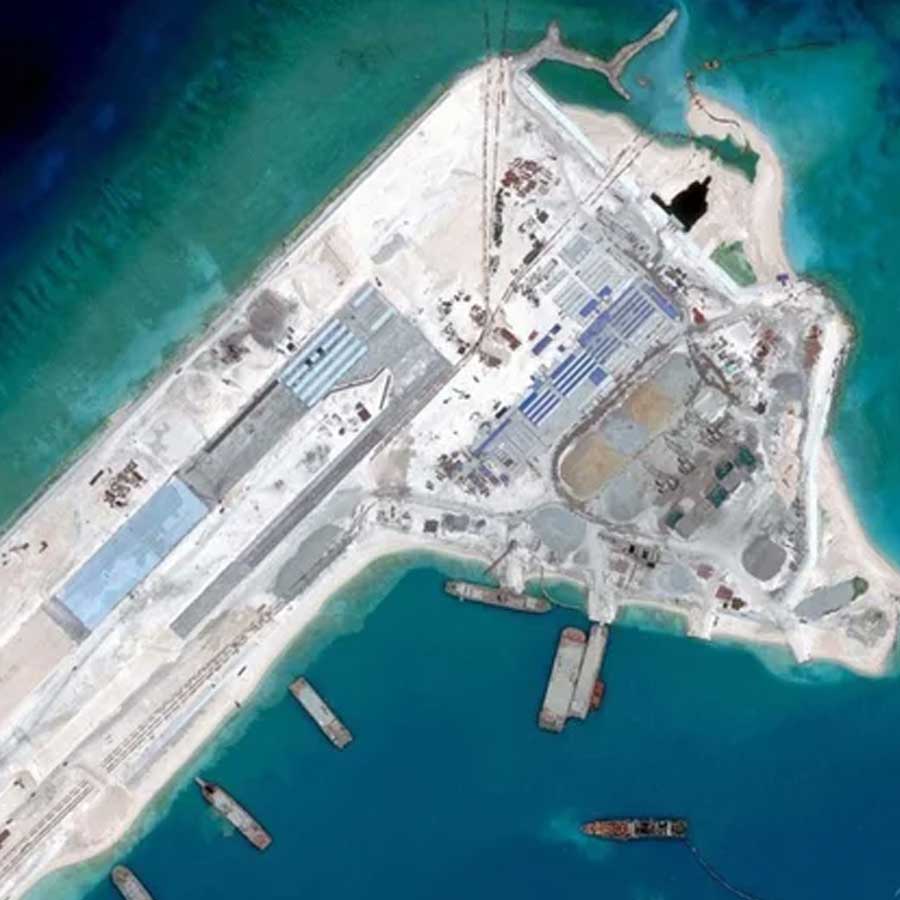 Beijing develops artificial islands to expand Chinese territory and military strength 