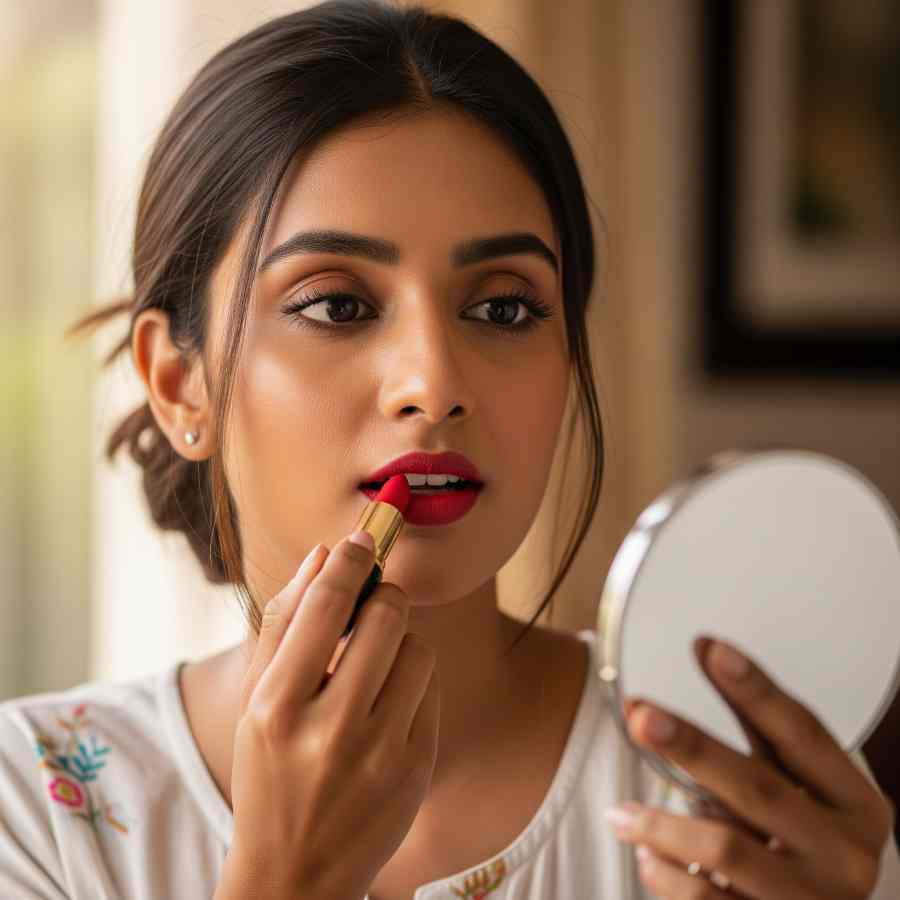 ম্যাট লিপস্টিক পরুন নিয়ম মেনে।