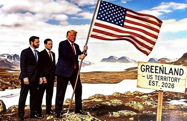 গ্রিনল্যান্ড নিয়ে ট্রাম্পের পোস্ট করা সেই গ্রাফিক।