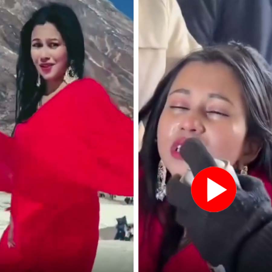 Video shows woman wearing chiffon saree fall sick after dancing in snow-capped area
