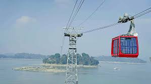 ব্রহ্মপুত্রের রূপ দর্শন করুন রোপওয়ে থেকে।