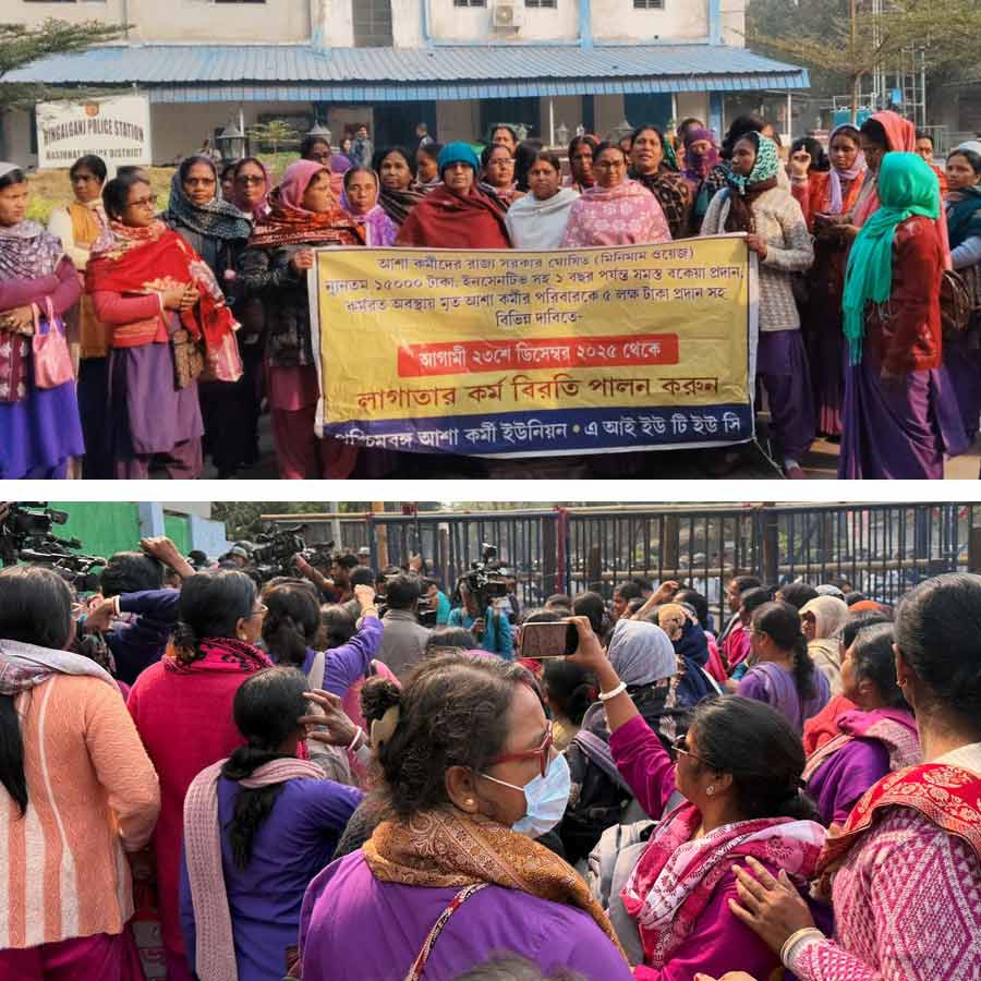 Tensions rise in different parts of the state over Asha workers\' Swasthya Bhavan drive