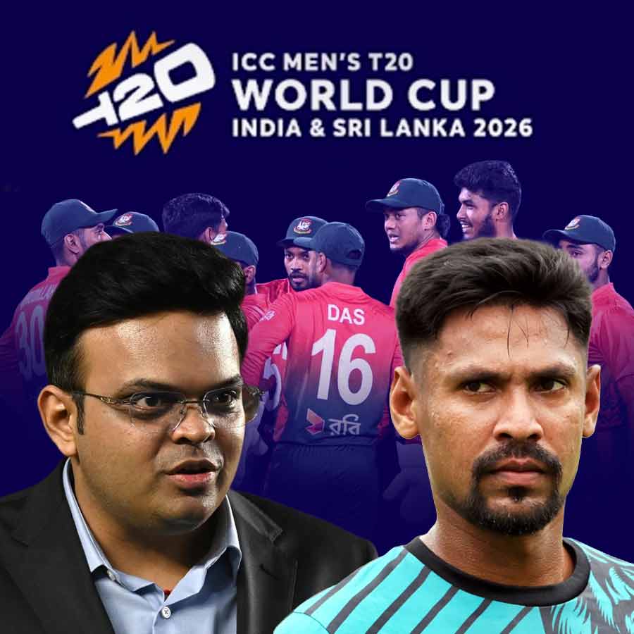 ICC Chairman Jay Shah and Bangladesh Cricketer Mustafizur Rahman