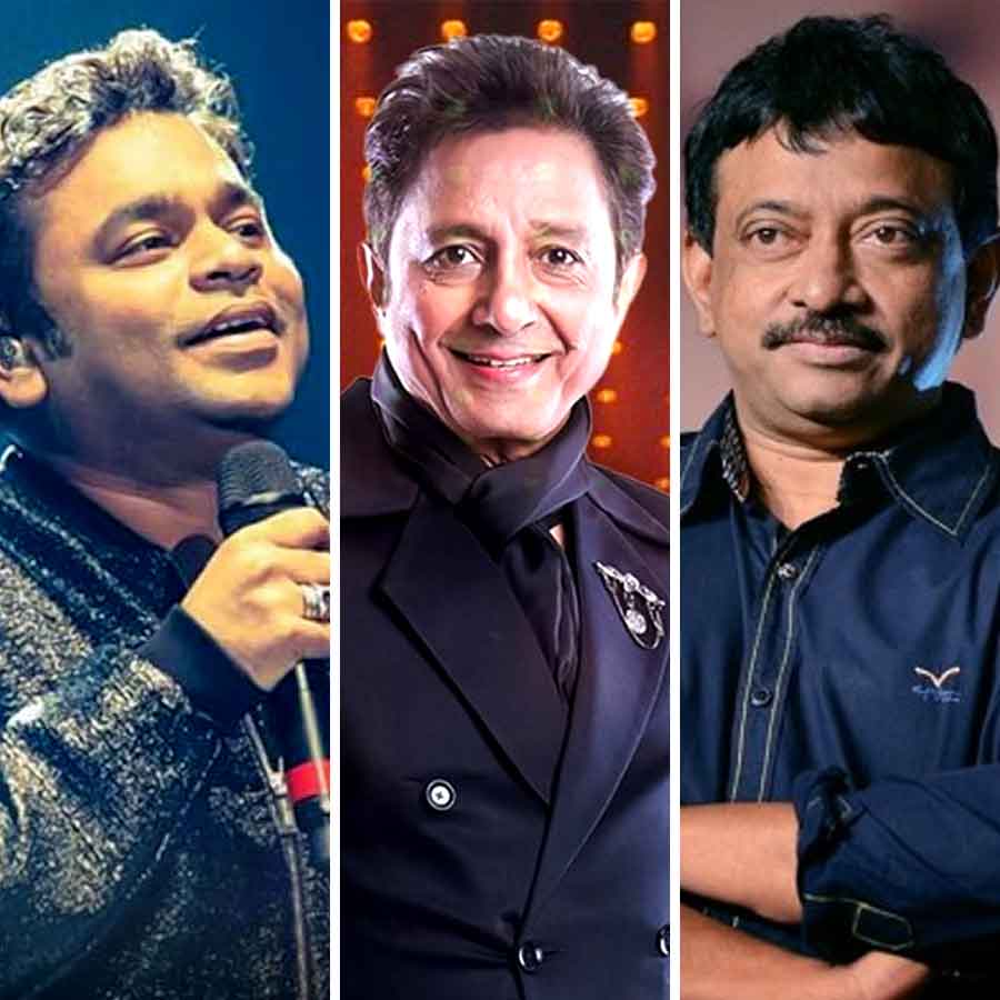 (বাঁ দিক থেকে) রহমান, সুখবিন্দর সিংহ ও রামগোপাল বর্মা।